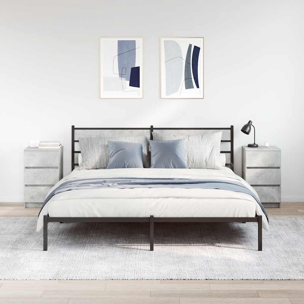 vidaXL Szafki nocne z 3 szufladami 2 szt. Betonowy szary 39x35x65 cm