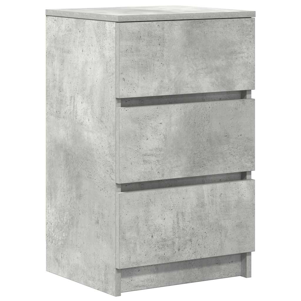 vidaXL Szafki nocne z 3 szufladami 2 szt. Betonowy szary 39x35x65 cm
