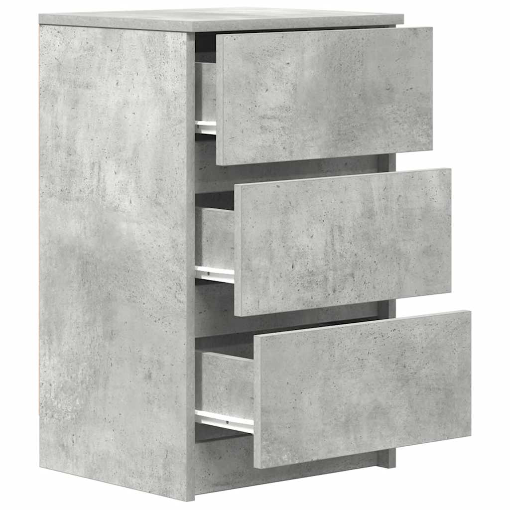 vidaXL Szafki nocne z 3 szufladami 2 szt. Betonowy szary 39x35x65 cm