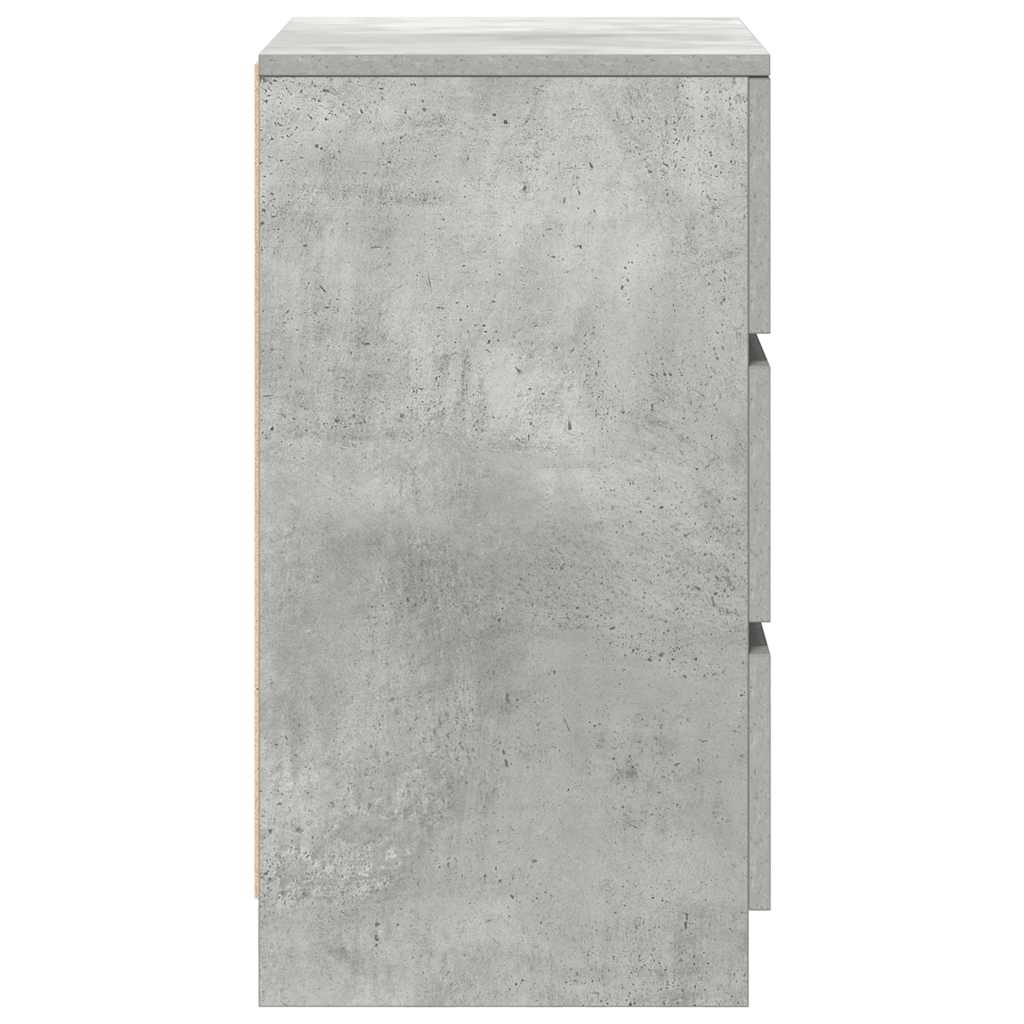 vidaXL Szafki nocne z 3 szufladami 2 szt. Betonowy szary 39x35x65 cm