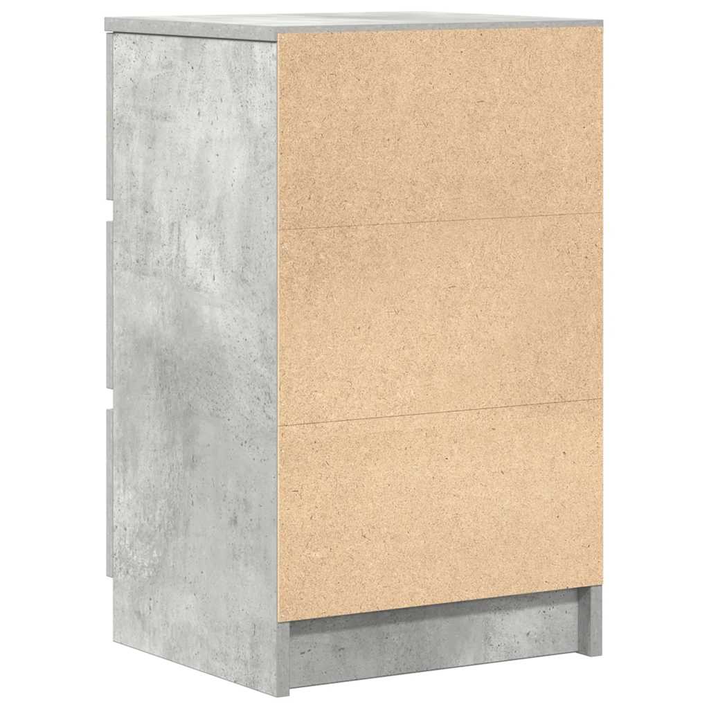 vidaXL Szafki nocne z 3 szufladami 2 szt. Betonowy szary 39x35x65 cm