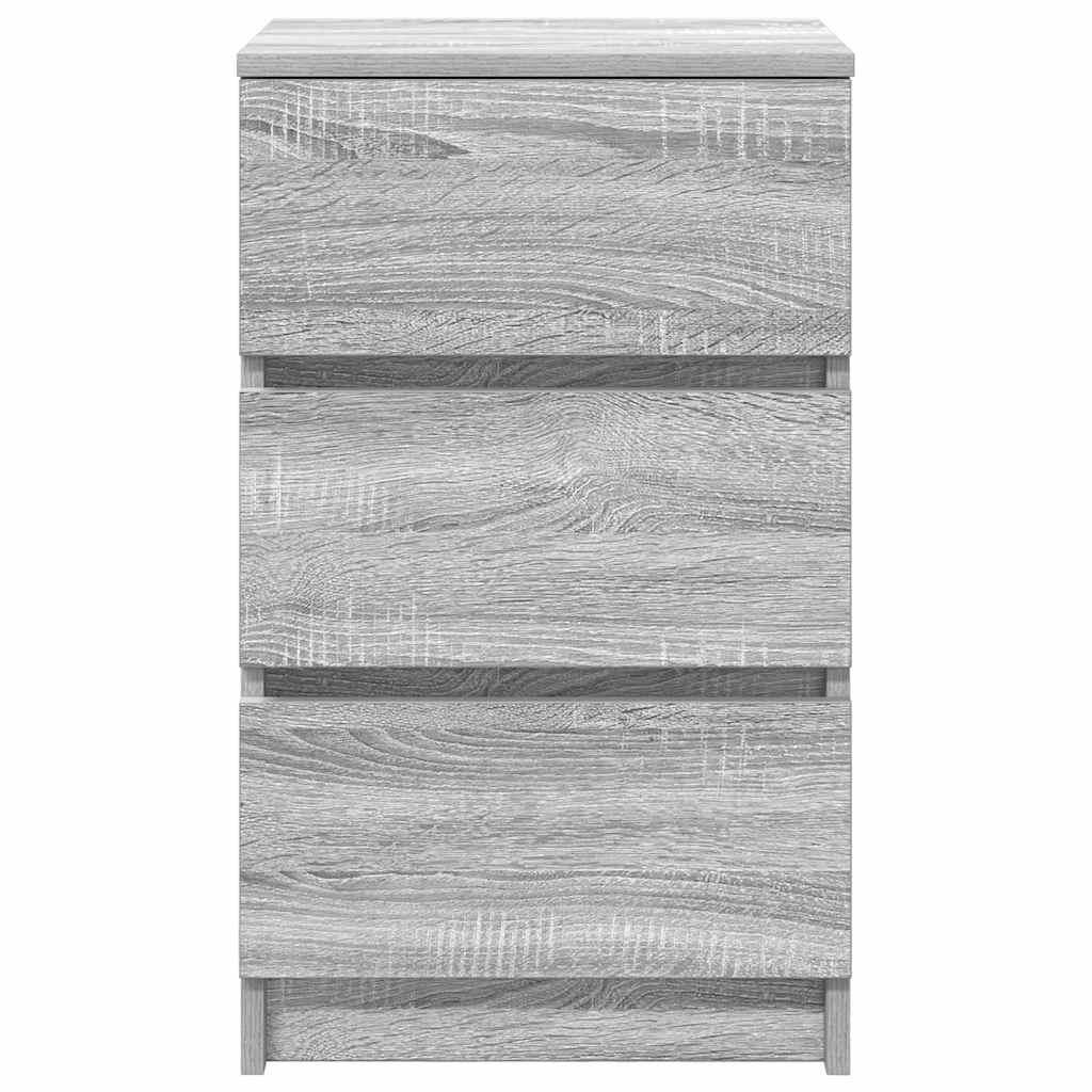 vidaXL Szafka nocna z 3 szufladami Szary Sonoma 39x35x65 cm