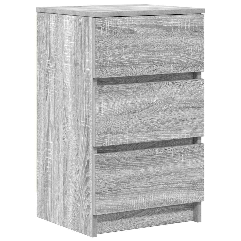 vidaXL Szafki nocne z 3 szufladami 2 szt. Szary Sonoma 39x35x65 cm