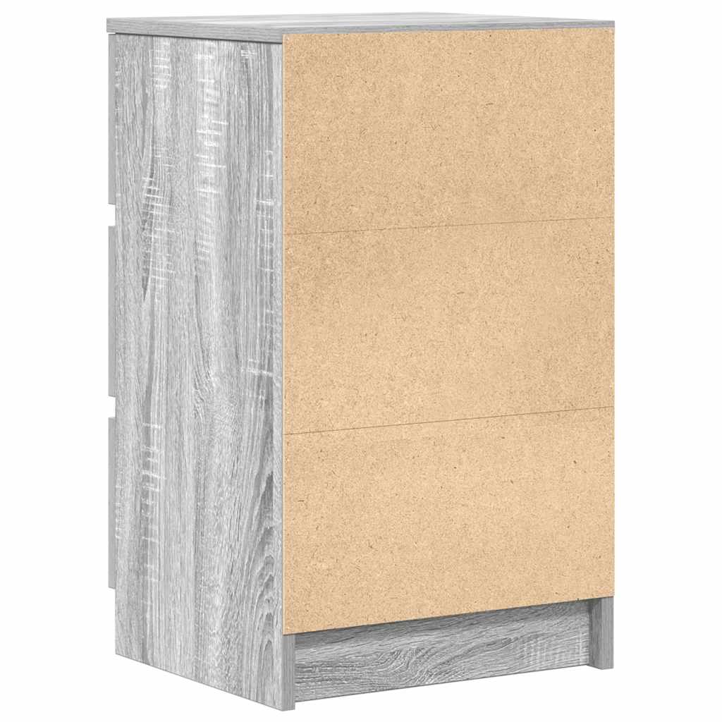 vidaXL Szafki nocne z 3 szufladami 2 szt. Szary Sonoma 39x35x65 cm