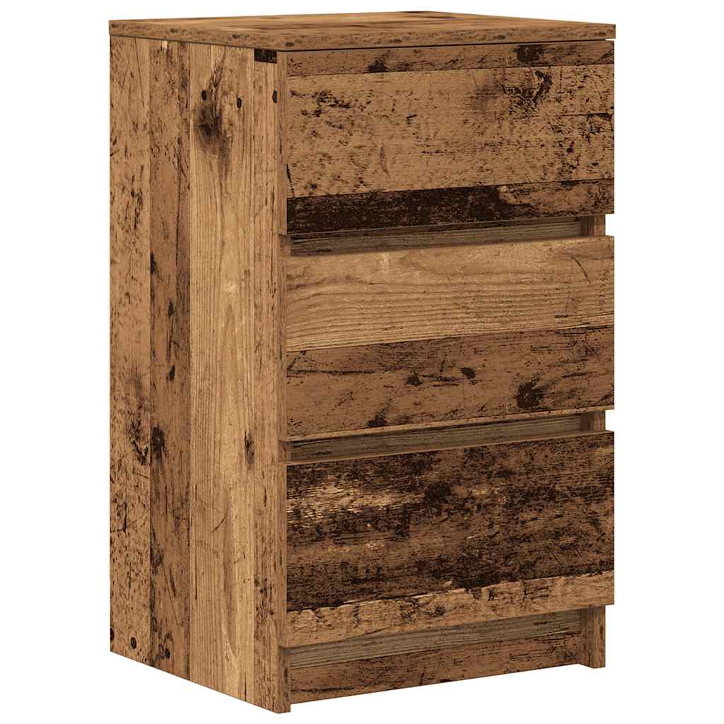vidaXL Szafka nocna z 3 szufladami Stare drewno 39x35x65 cm