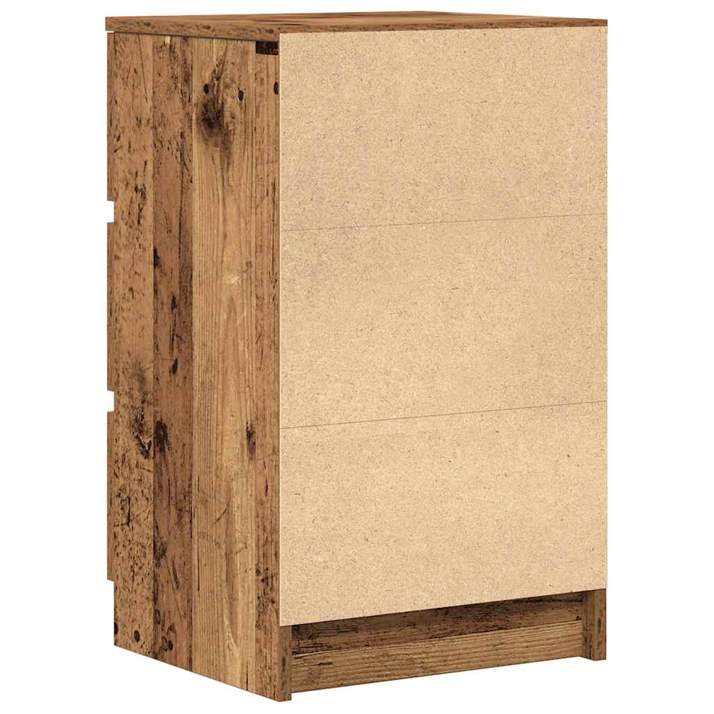 vidaXL Szafka nocna z 3 szufladami Stare drewno 39x35x65 cm