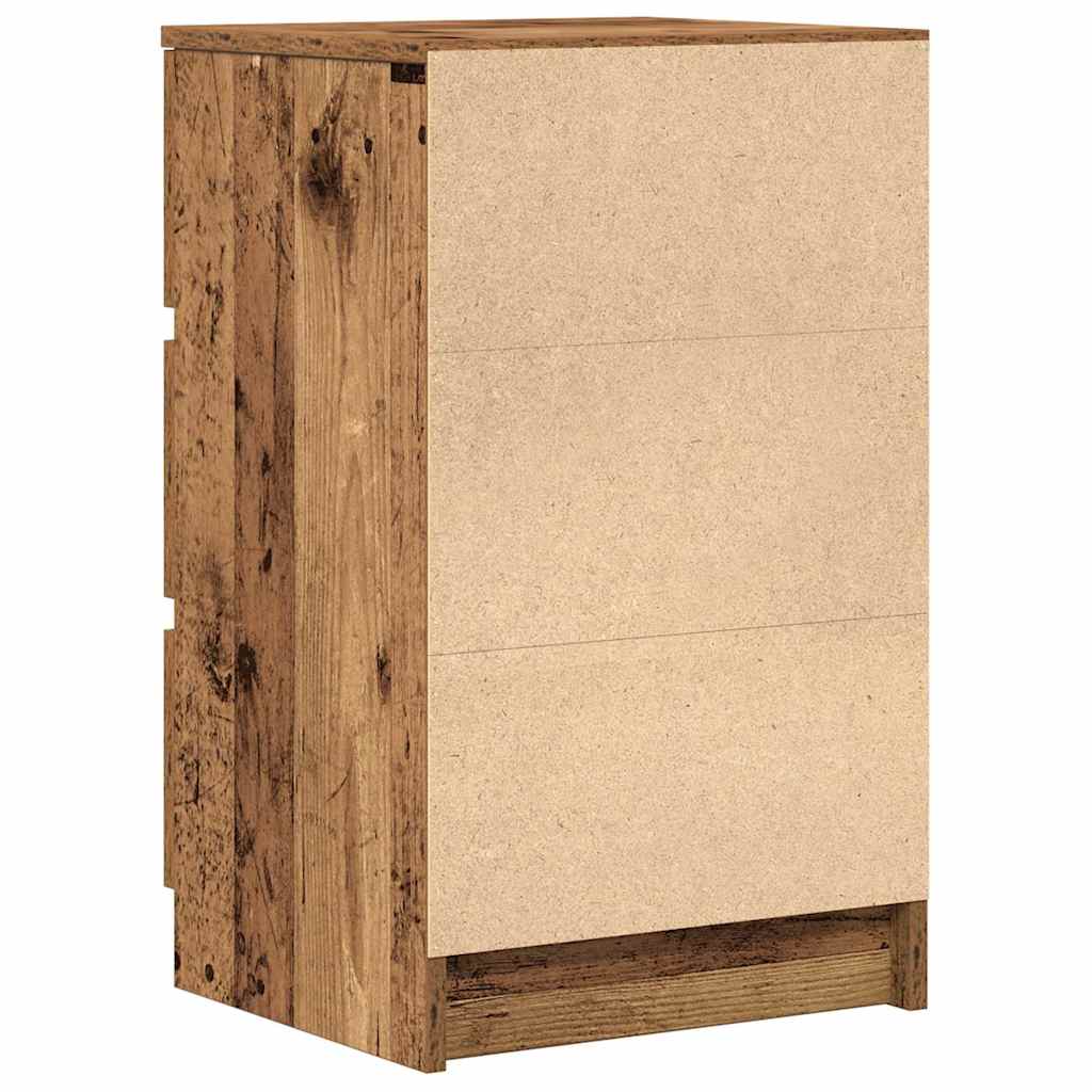 vidaXL Szafki nocne z 3 szufladami 2 szt. Stare drewno 39x35x65 cm