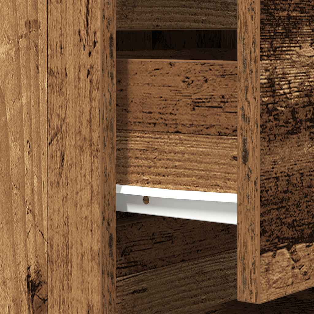 vidaXL Szafki nocne z 3 szufladami 2 szt. Stare drewno 39x35x65 cm