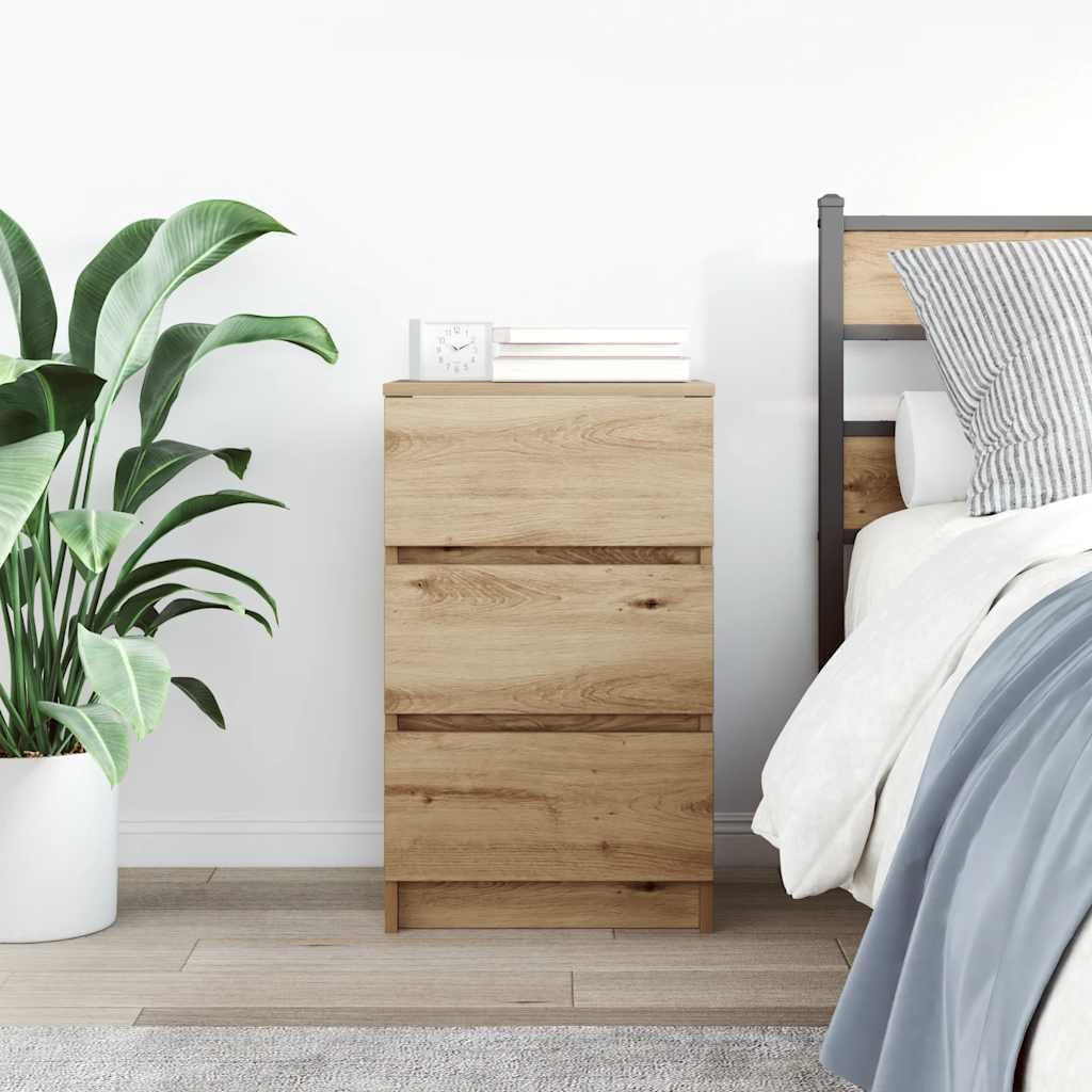 vidaXL Szafka nocna z 3 szufladami Artisan Oak 39x35x65 cm