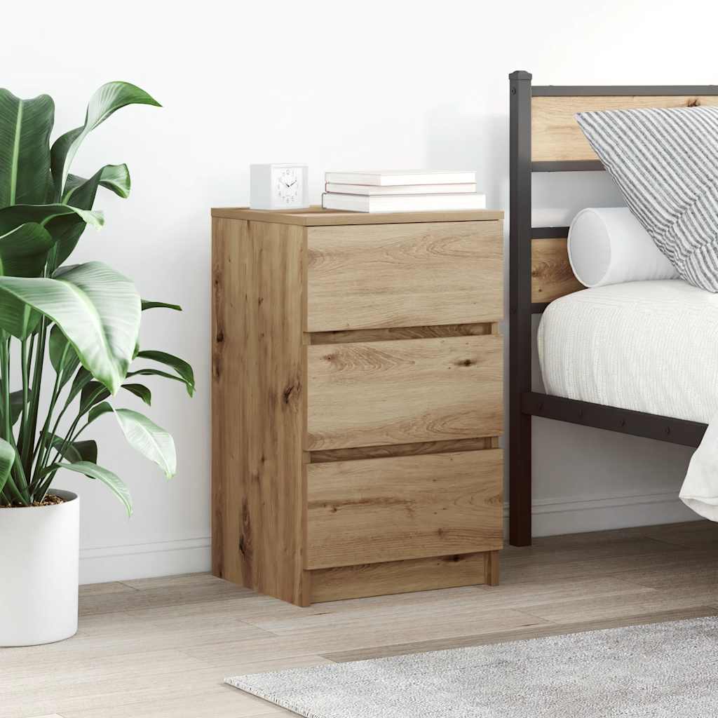 vidaXL Szafka nocna z 3 szufladami Artisan Oak 39x35x65 cm