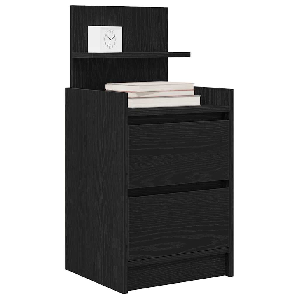 vidaXL Szafka nocna z 2 szufladami Czarna 38x34x80 cm