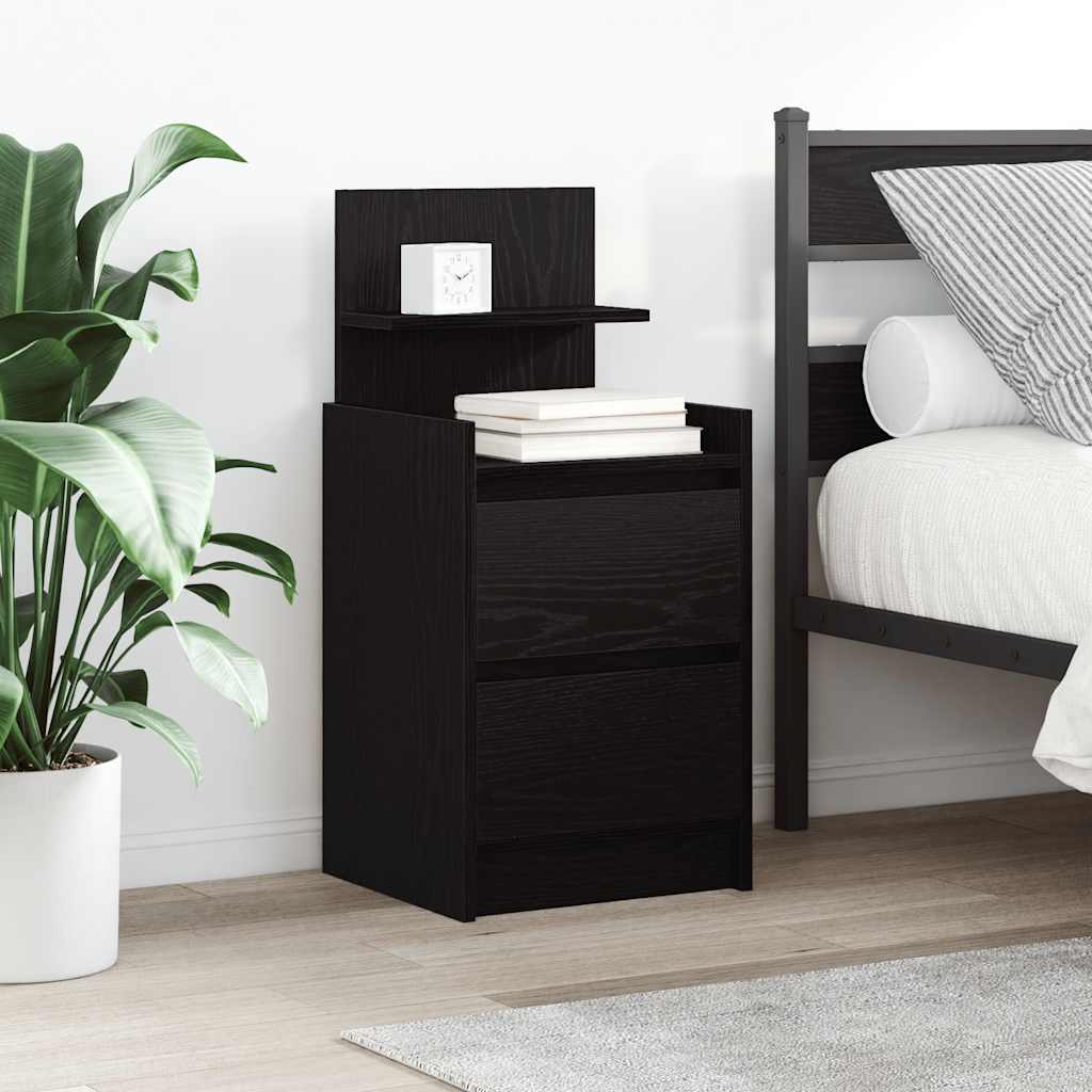 vidaXL Szafka nocna z 2 szufladami Czarna 38x34x80 cm