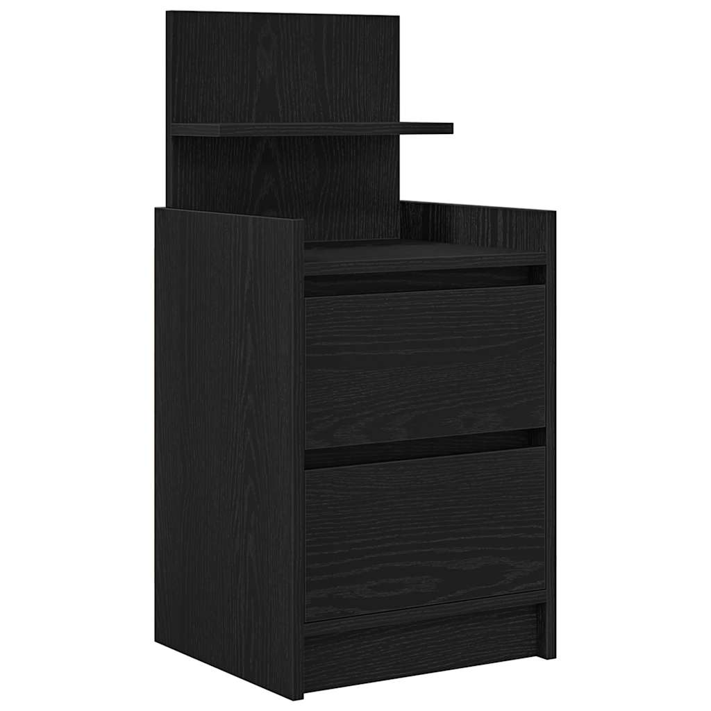 vidaXL Szafki nocne z 2 szufladami 2 szt. Czarne 38x34x80 cm