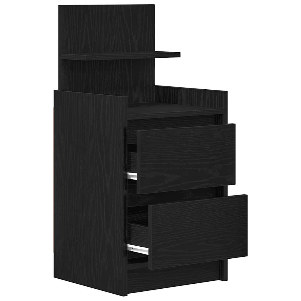 vidaXL Szafki nocne z 2 szufladami 2 szt. Czarne 38x34x80 cm