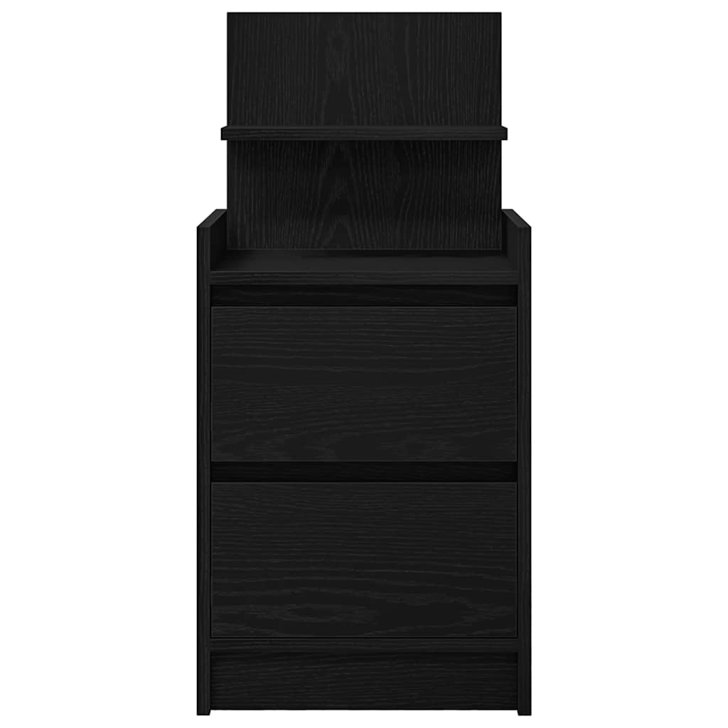 vidaXL Szafki nocne z 2 szufladami 2 szt. Czarne 38x34x80 cm