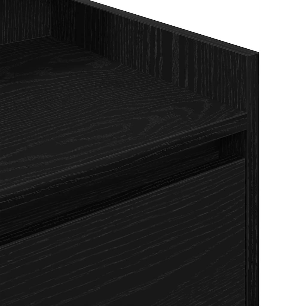 vidaXL Szafki nocne z 2 szufladami 2 szt. Czarne 38x34x80 cm