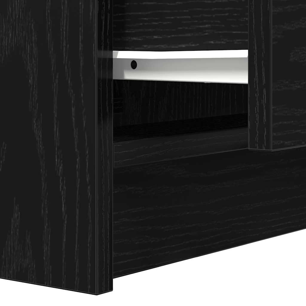 vidaXL Szafki nocne z 2 szufladami 2 szt. Czarne 38x34x80 cm