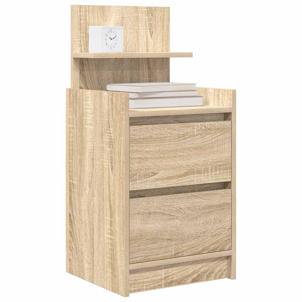 vidaXL Szafki nocne z 2 szufladami 2 szt. Dąb Sonoma 38x34x80 cm