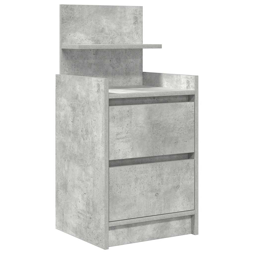 vidaXL Szafka nocna z 2 szufladami Betonowa szarość 38x34x80 cm