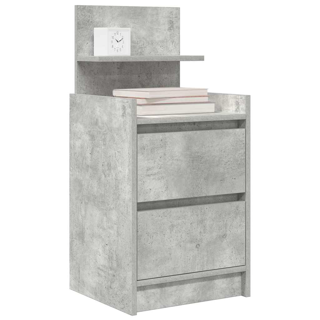 vidaXL Szafka nocna z 2 szufladami Betonowa szarość 38x34x80 cm