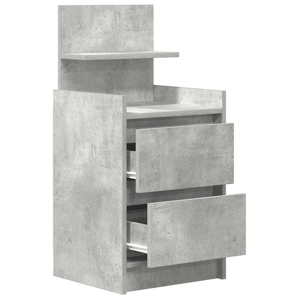 vidaXL Szafka nocna z 2 szufladami Betonowa szarość 38x34x80 cm