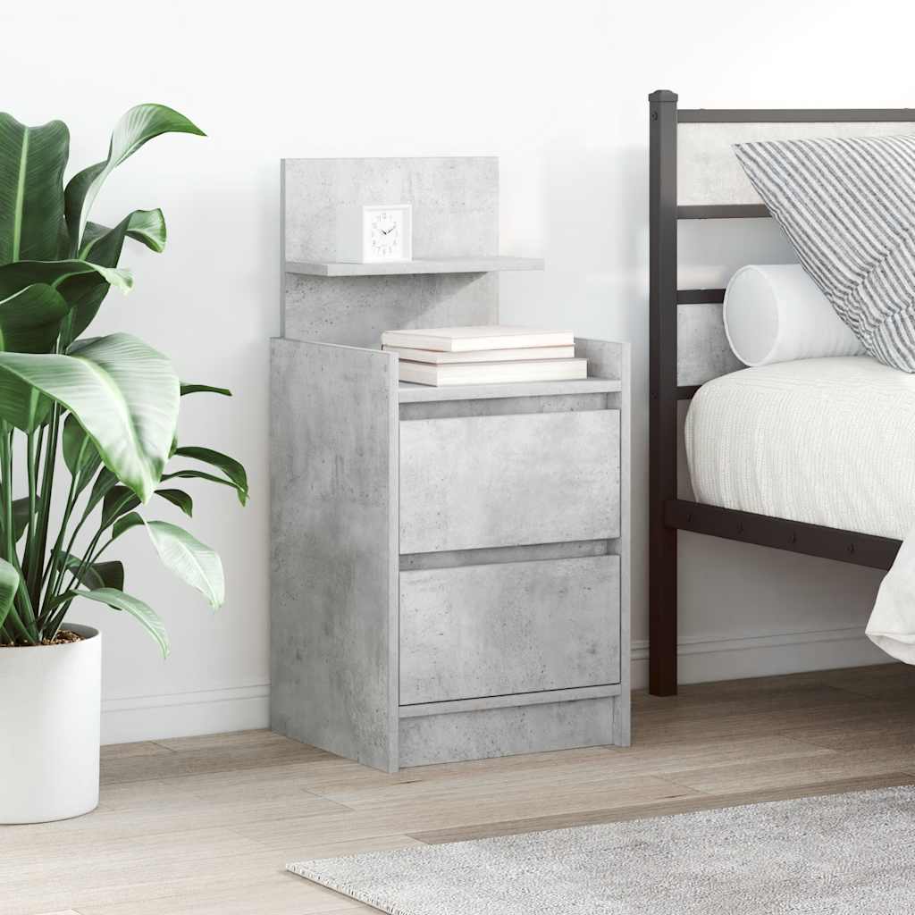 vidaXL Szafka nocna z 2 szufladami Betonowa szarość 38x34x80 cm