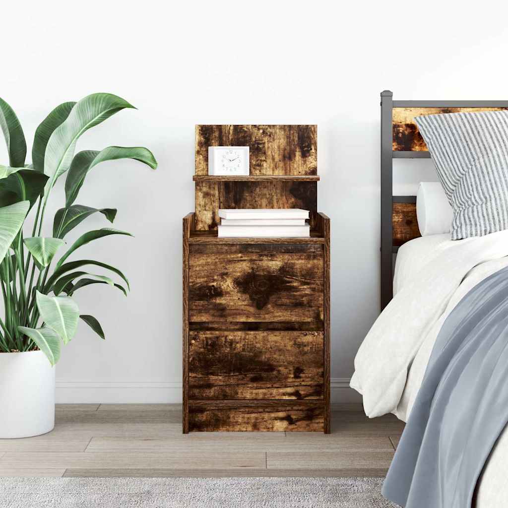vidaXL Szafka nocna z 2 szufladami Dąb wędzony 38x34x80 cm