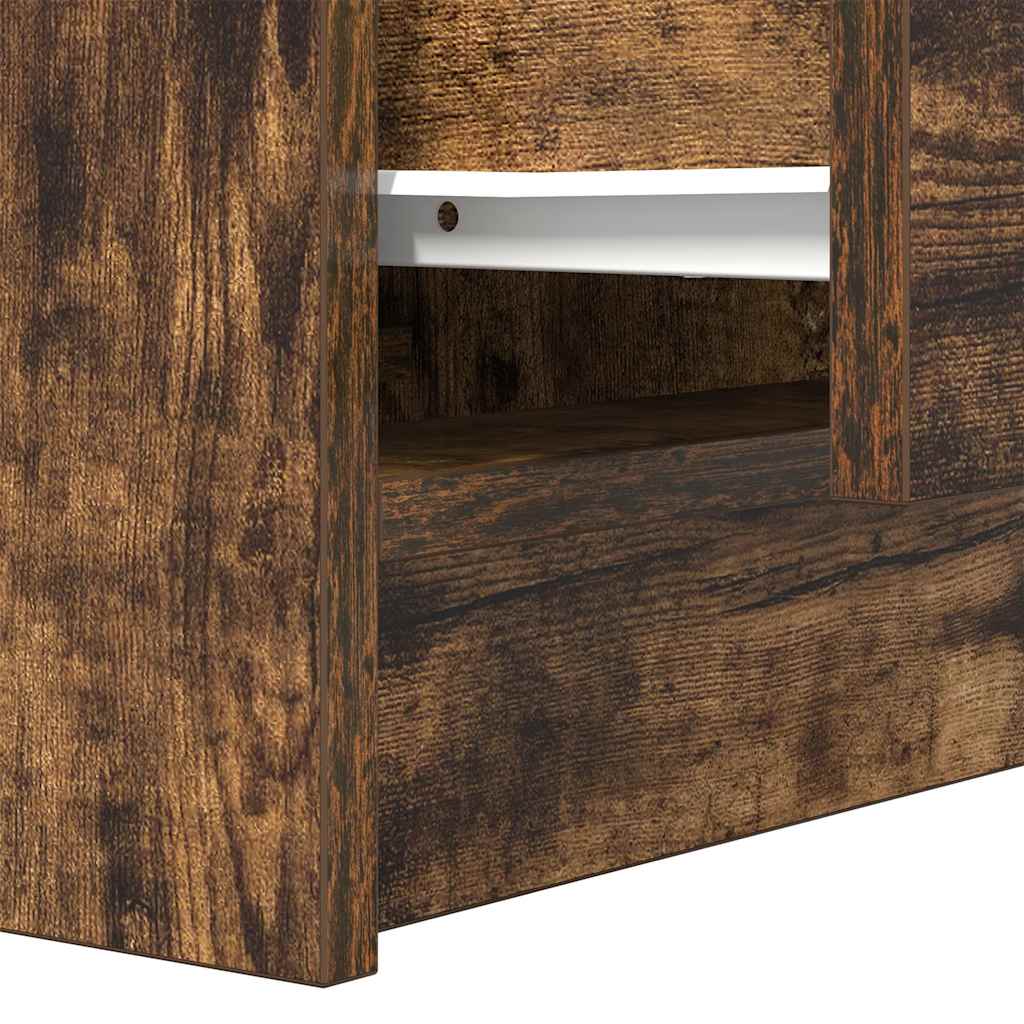 vidaXL Szafki nocne z 2 szufladami 2 szt. Dąb wędzony 38x34x80 cm