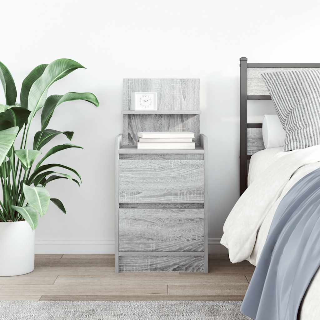 vidaXL Szafka nocna z 2 szufladami Szary Sonoma 38x34x80 cm