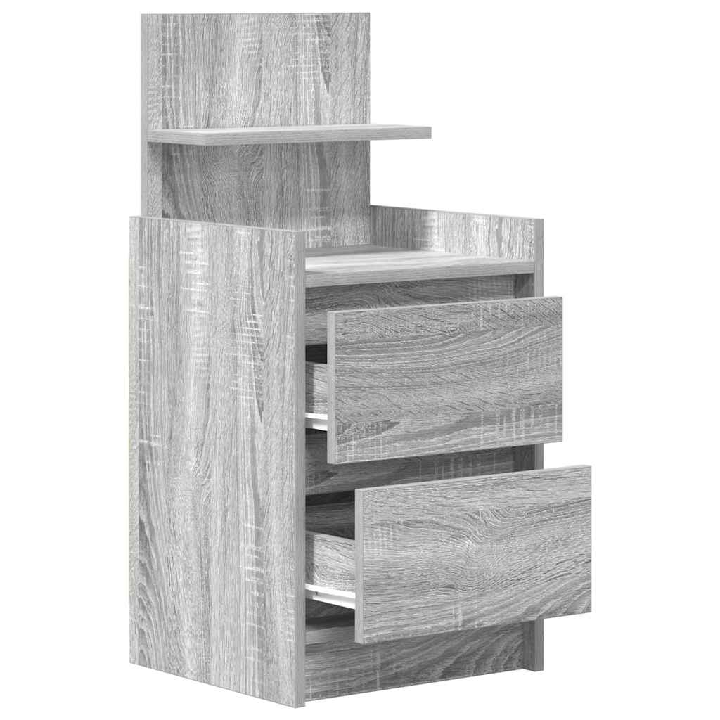 vidaXL Szafka nocna z 2 szufladami Szary Sonoma 38x34x80 cm
