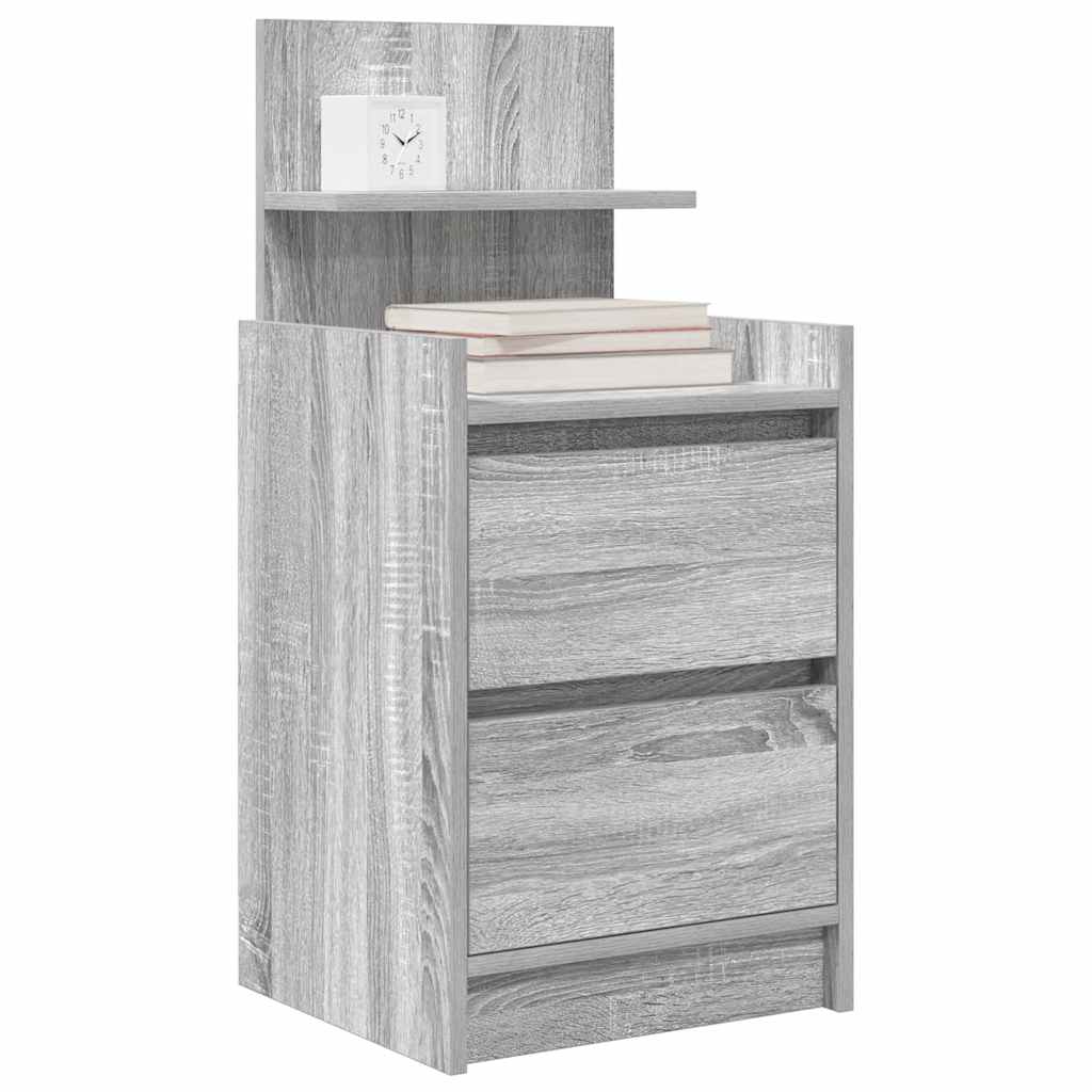 vidaXL Szafki nocne z 2 szufladami 2 szt. Szary Sonoma 38x34x80 cm