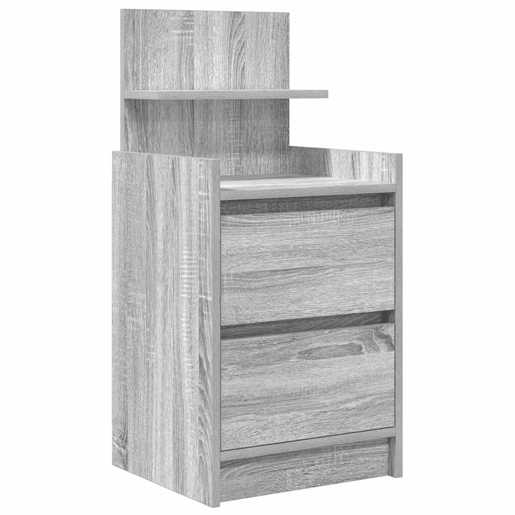 vidaXL Szafki nocne z 2 szufladami 2 szt. Szary Sonoma 38x34x80 cm