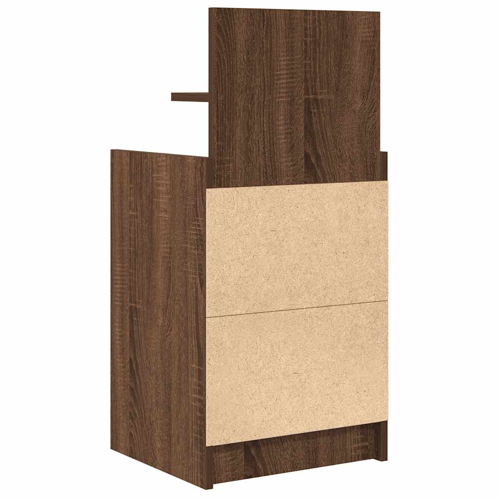 vidaXL Szafka nocna z 2 szufladami Brązowy dąb 38x34x80 cm