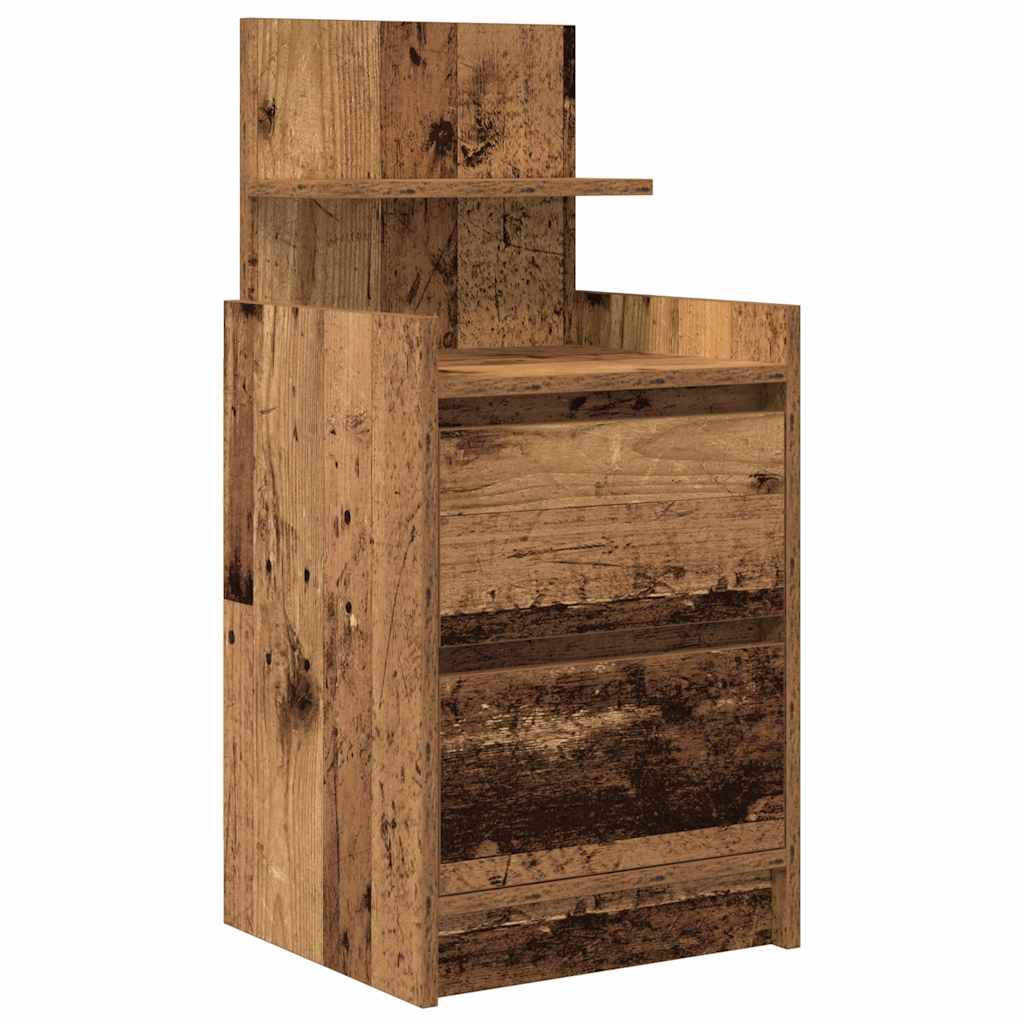 vidaXL Szafka nocna z 2 szufladami Stare drewno 38x34x80 cm