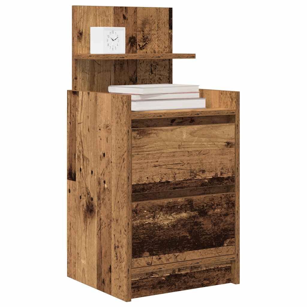vidaXL Szafka nocna z 2 szufladami Stare drewno 38x34x80 cm