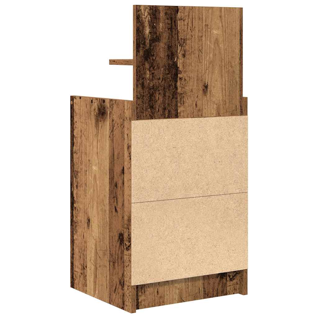 vidaXL Szafka nocna z 2 szufladami Stare drewno 38x34x80 cm