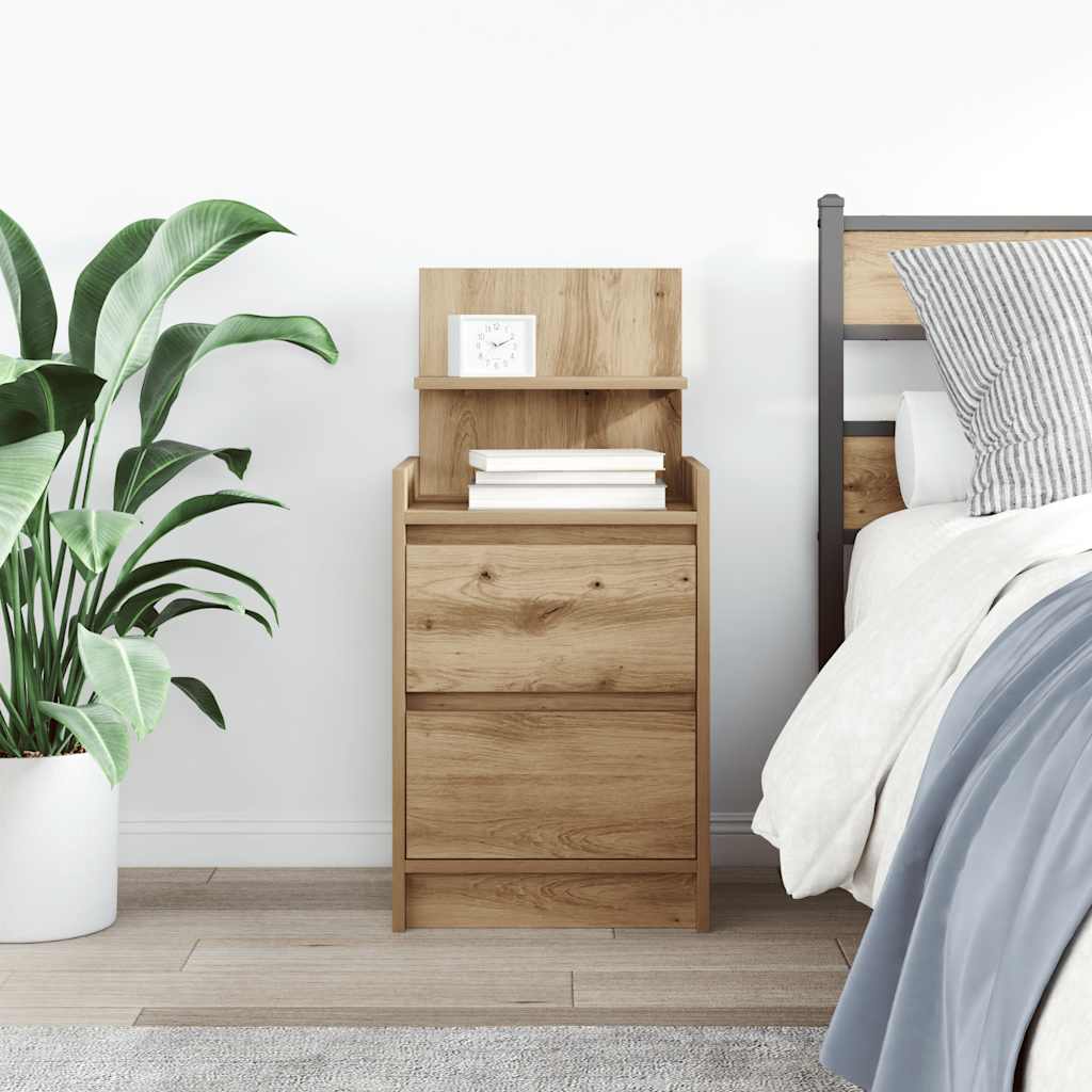 vidaXL Szafka nocna z 2 szufladami Artisan Oak 38x34x80 cm