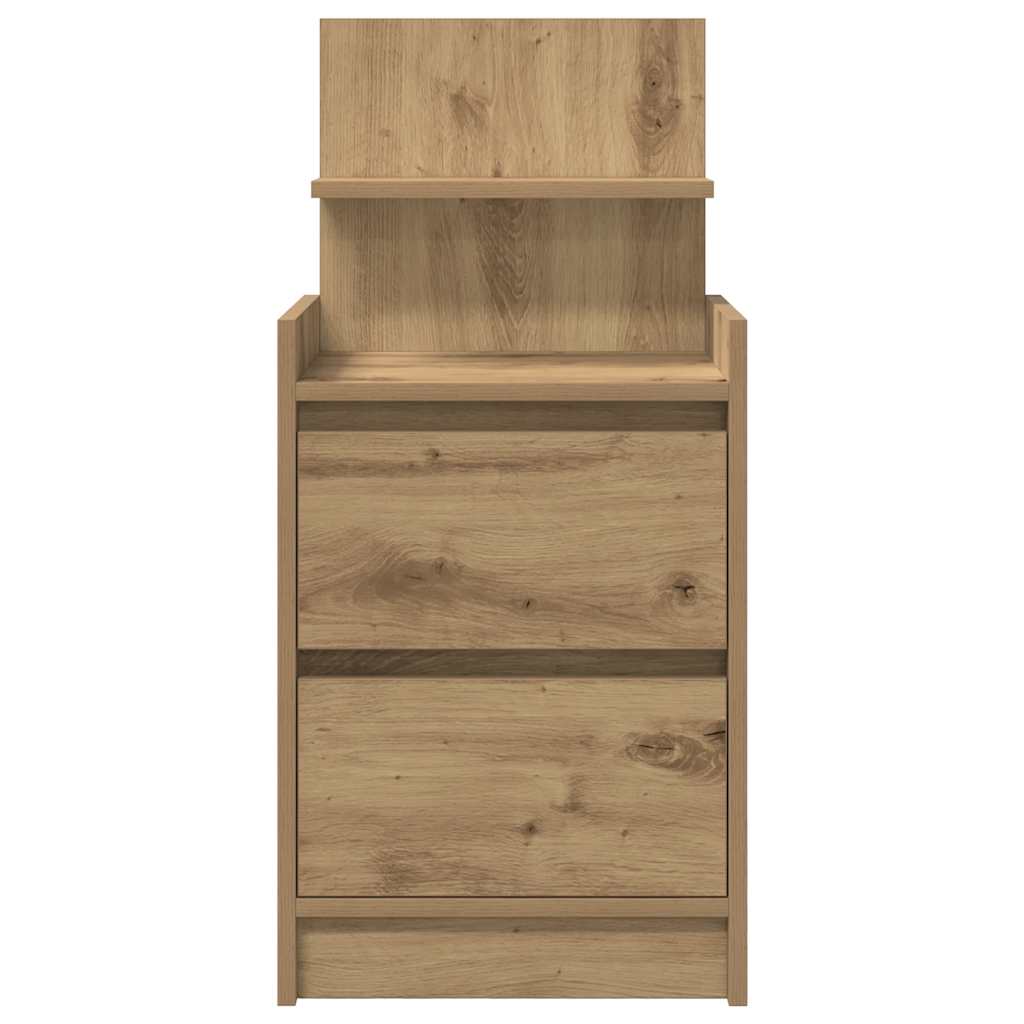 vidaXL Szafki nocne z 2 szufladami 2 szt. Dąb Artisan 38x34x80 cm