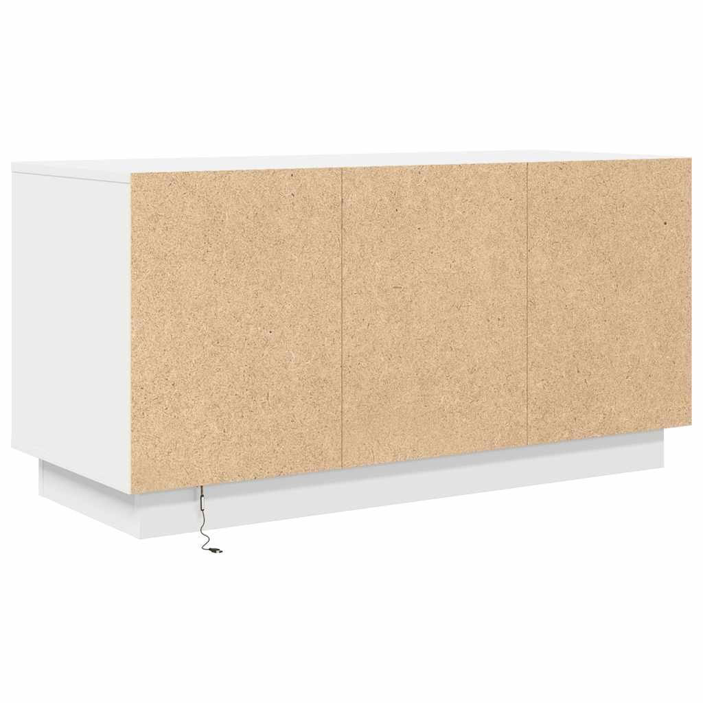 vidaXL Szafka RTV z oświetleniem LED Biała 100x41x50 cm