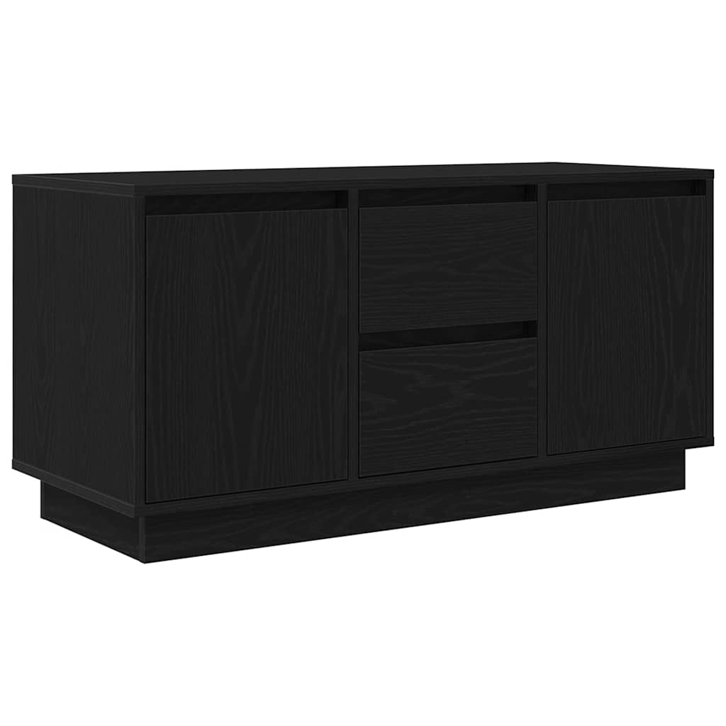 vidaXL Szafka RTV z oświetleniem LED Czarny Dąb 100x41x50 cm