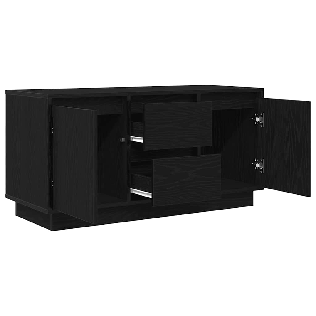 vidaXL Szafka RTV z oświetleniem LED Czarny Dąb 100x41x50 cm