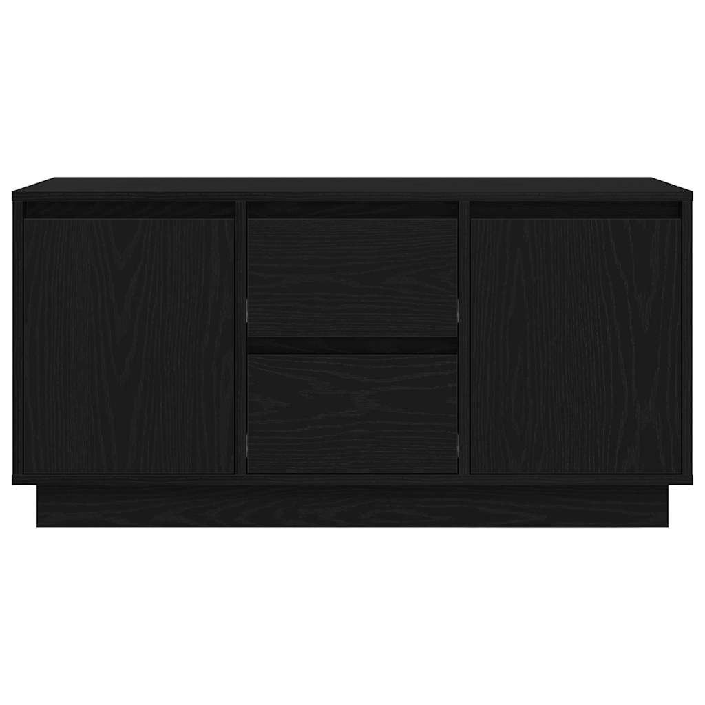 vidaXL Szafka RTV z oświetleniem LED Czarny Dąb 100x41x50 cm