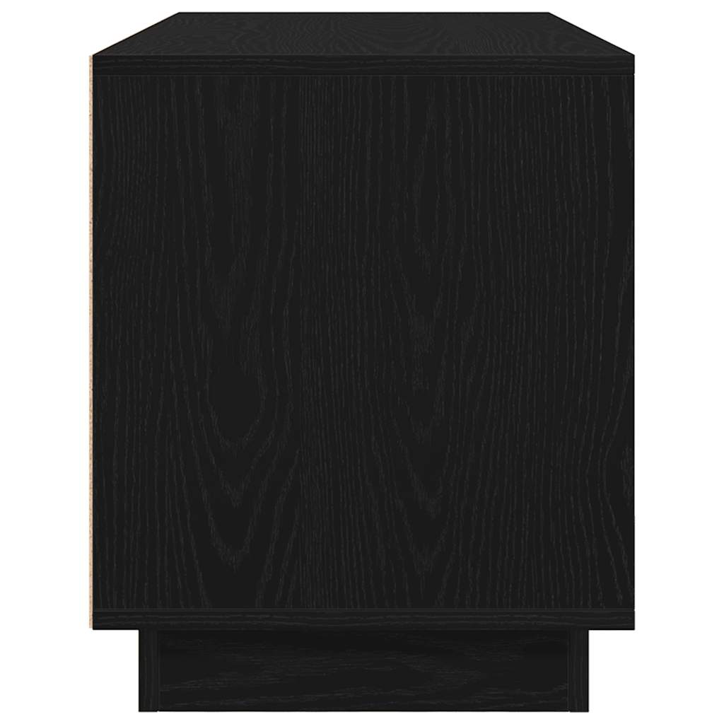 vidaXL Szafka RTV z oświetleniem LED Czarny Dąb 100x41x50 cm