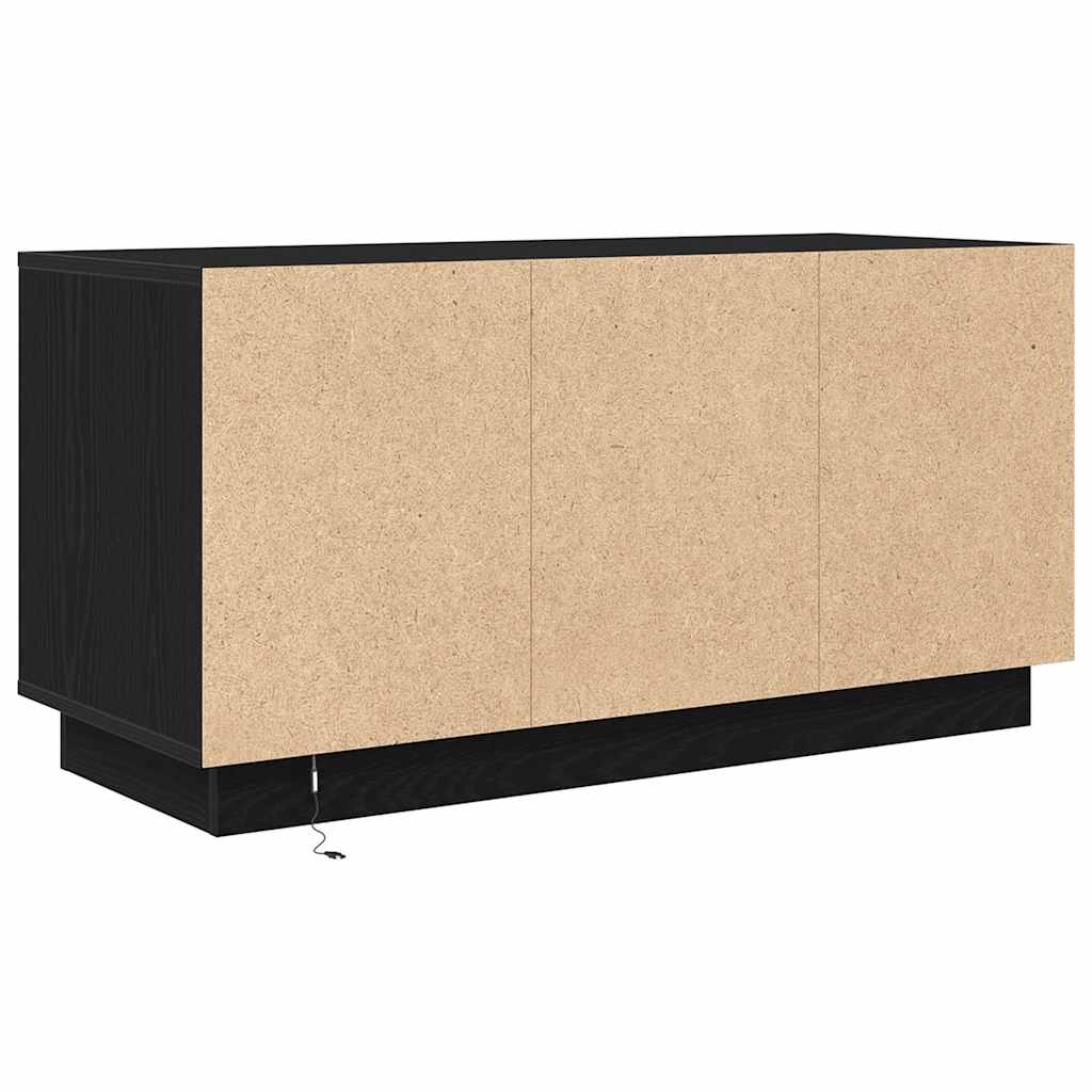 vidaXL Szafka RTV z oświetleniem LED Czarny Dąb 100x41x50 cm