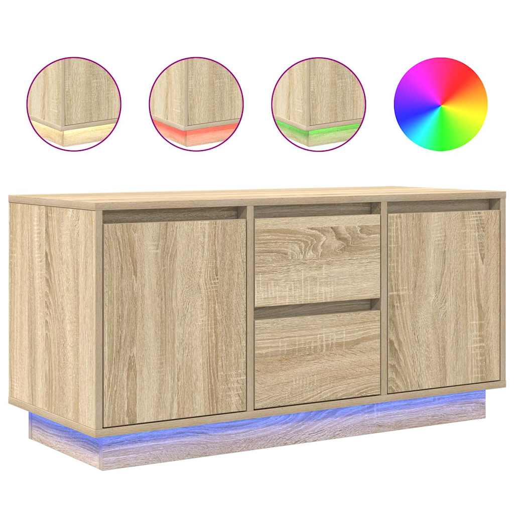 vidaXL Szafka RTV z oświetleniem LED Dąb Sonoma 100x41x50 cm