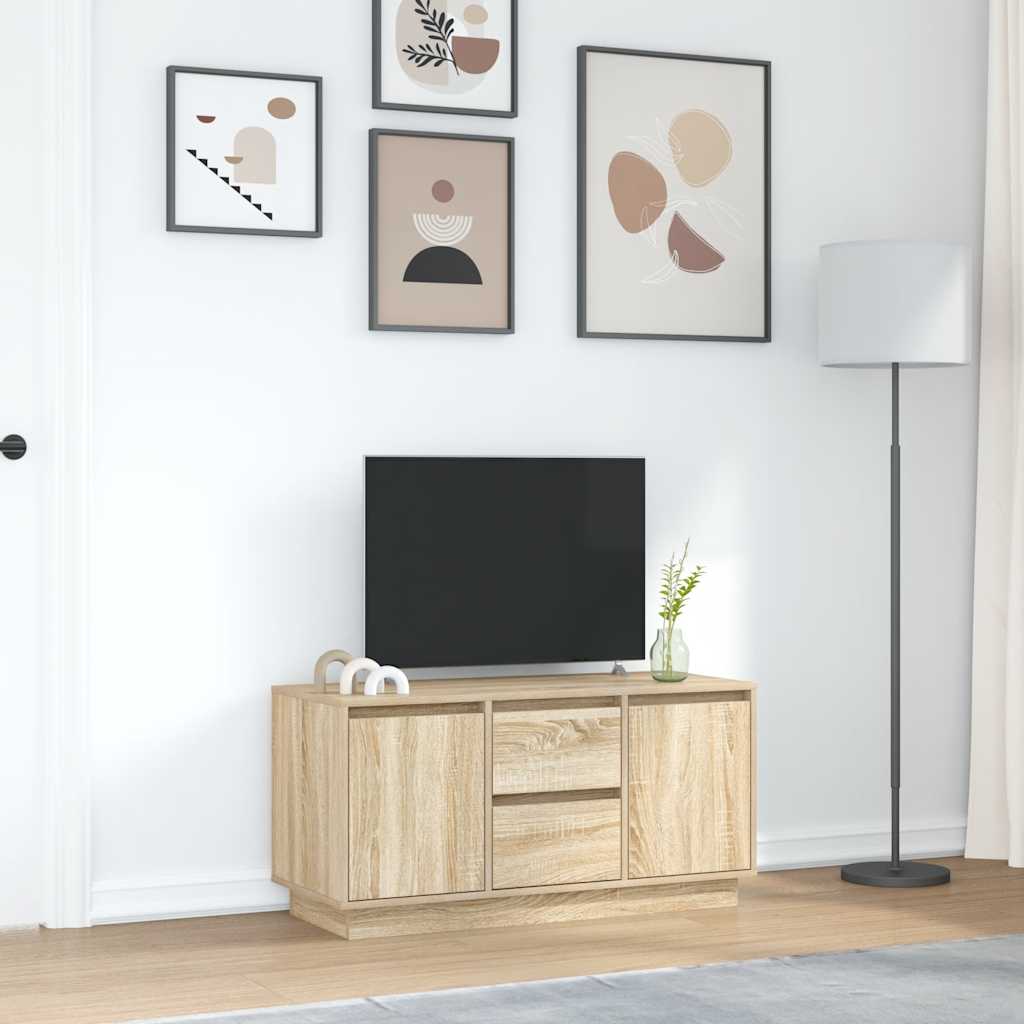 vidaXL Szafka RTV z oświetleniem LED Dąb Sonoma 100x41x50 cm