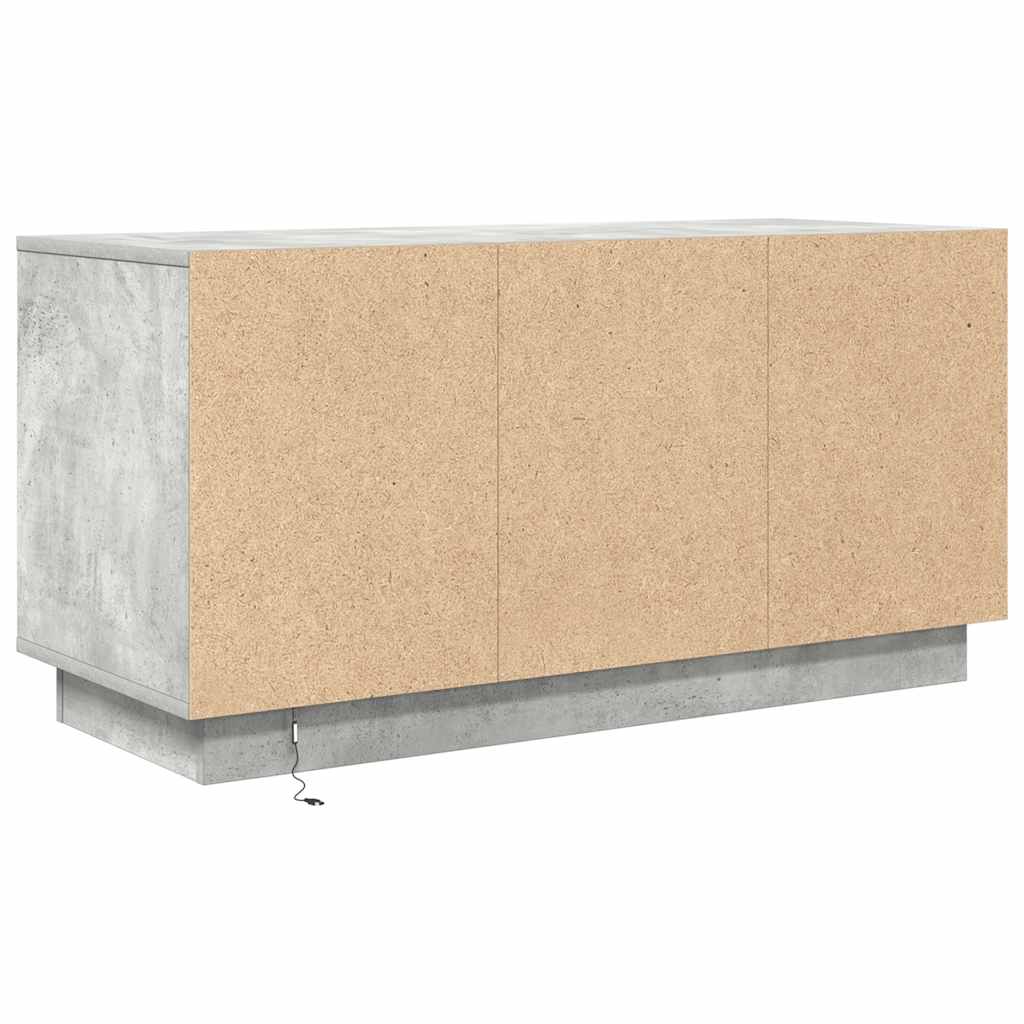 vidaXL Szafka RTV z oświetleniem LED Betonowa Szara 100x41x50 cm