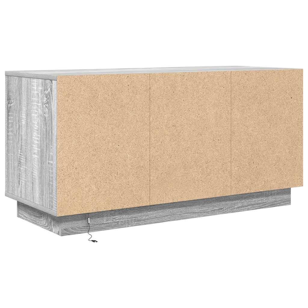 vidaXL Szafka RTV z oświetleniem LED Szara Sonoma 100x41x50 cm