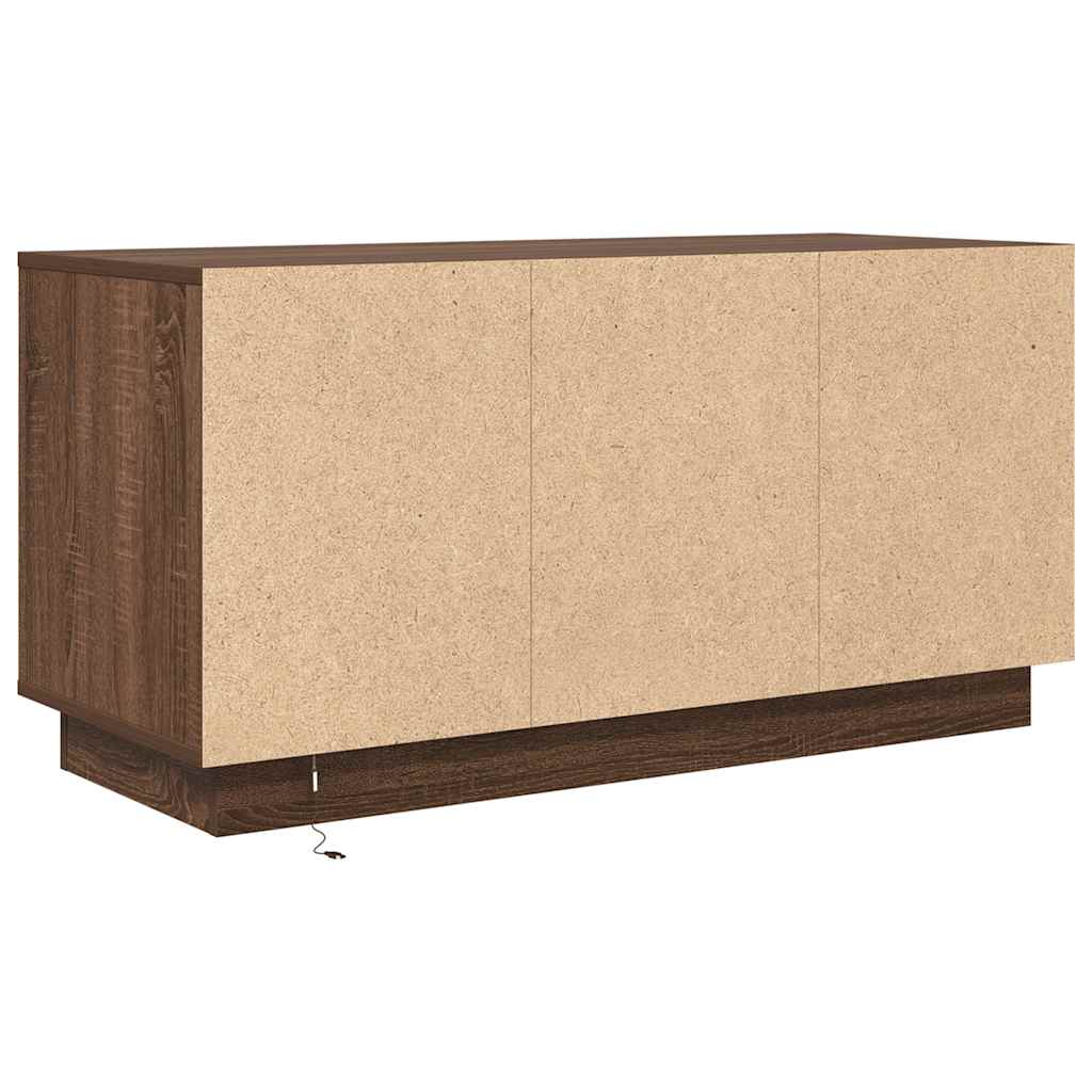 vidaXL Szafka RTV z oświetleniem LED Brązowy Dąb 100x41x50 cm