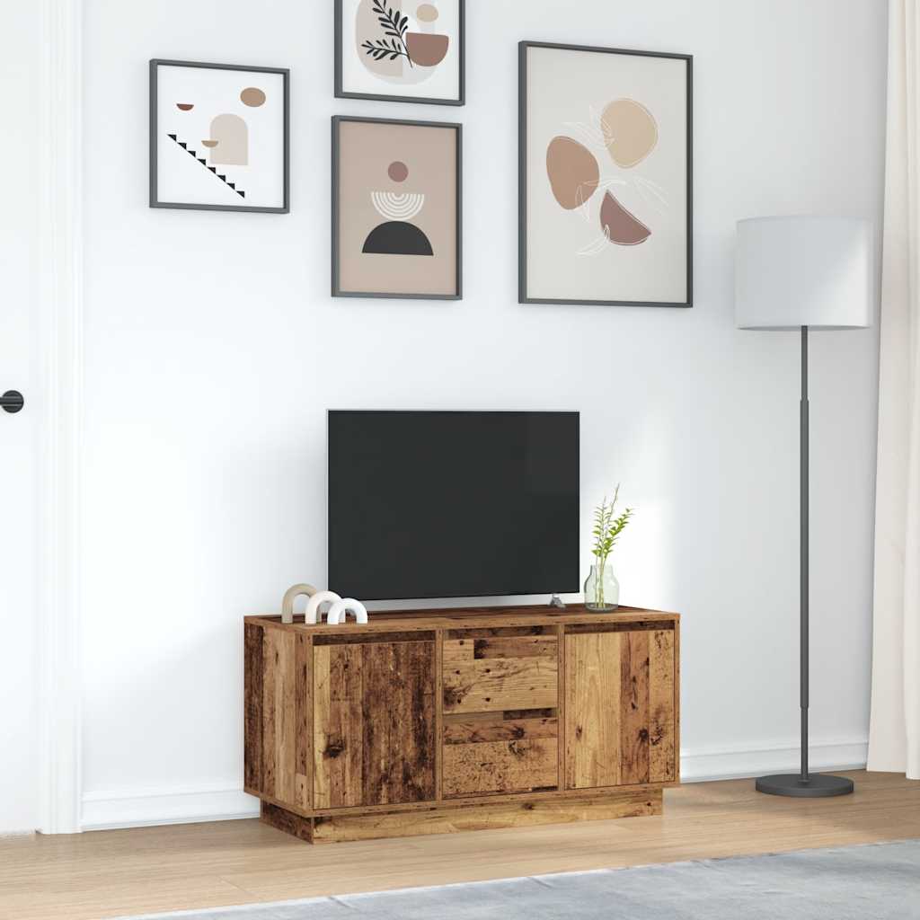 vidaXL Szafka RTV z oświetleniem LED Stare drewno 100x41x50 cm